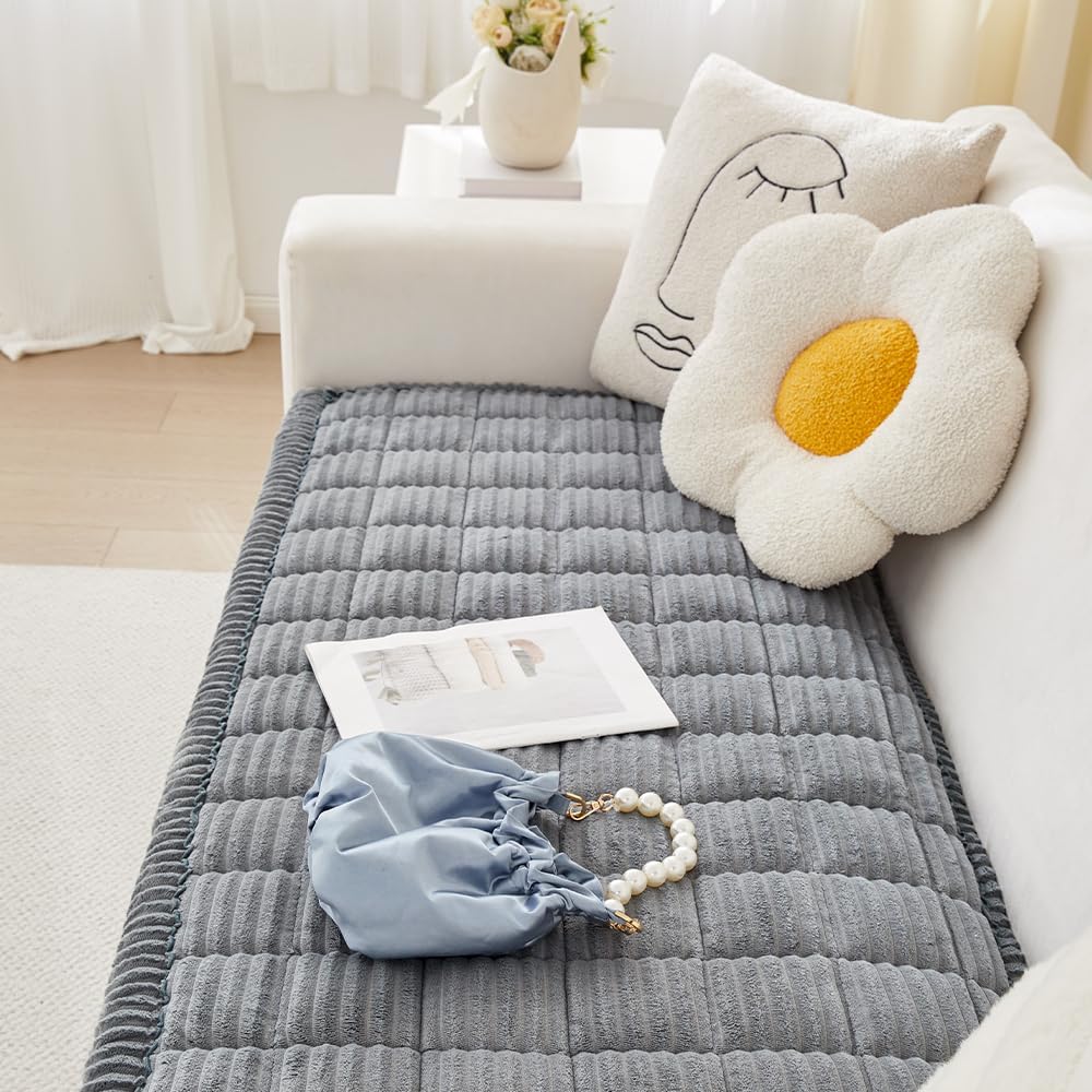 Couch Cover for Dogs Washable, Fuzzy Pet Couch Covers for 3 Cushion Sofa Pet Friendly, Non Slip