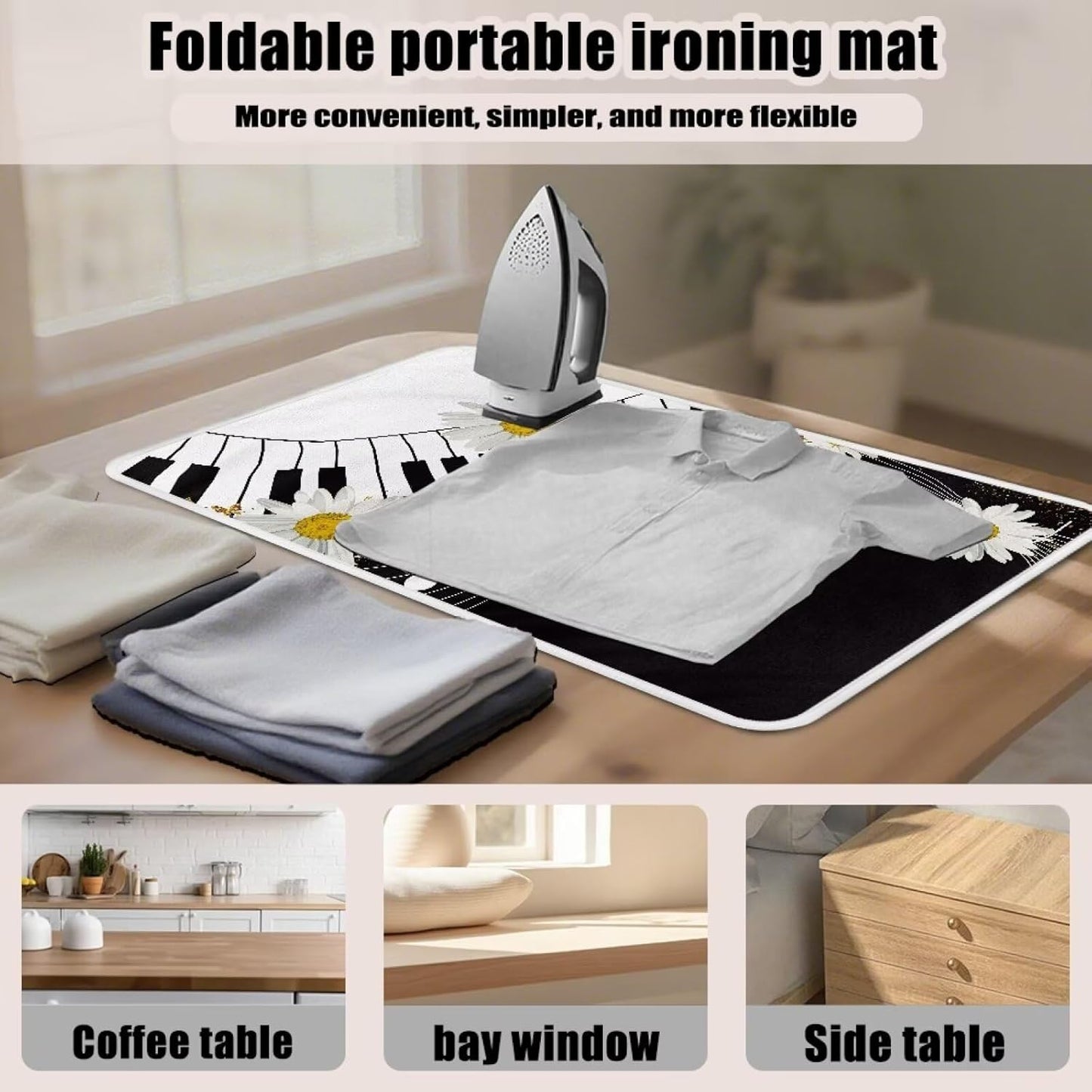 Music Ironing Pad Ironing Blanket Thick Travel Iron Pad Heat Resistant Ironing Board Cover for