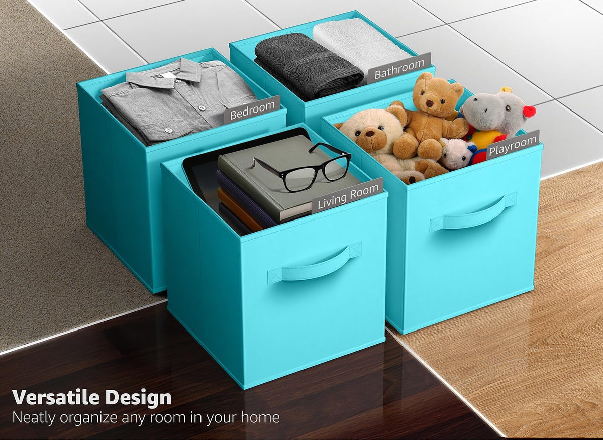 Sorbus Fabric Storage Cubes - 8 Foldable Storage Bins for Organizing Pantry, Cubbies, Toy Box