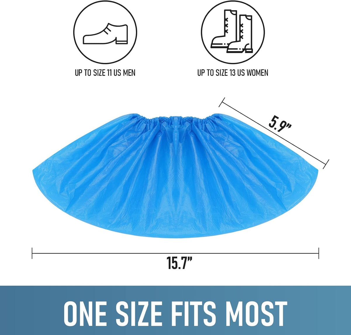 Shoe Covers Disposable Non Slip - Pack of 100 (50 Pairs), Premium Waterproof and Recyclable Shoe