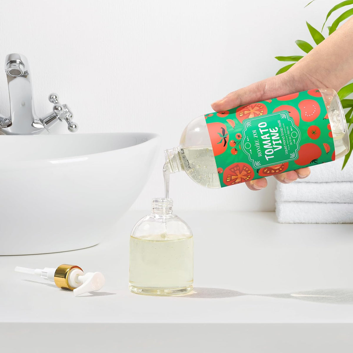 ROMIIE ZOI Liquid Hand Soap Refill, Tomato Vine, Gentle & Moisturizing Formula, 750 ML/ 26 FL OZ
