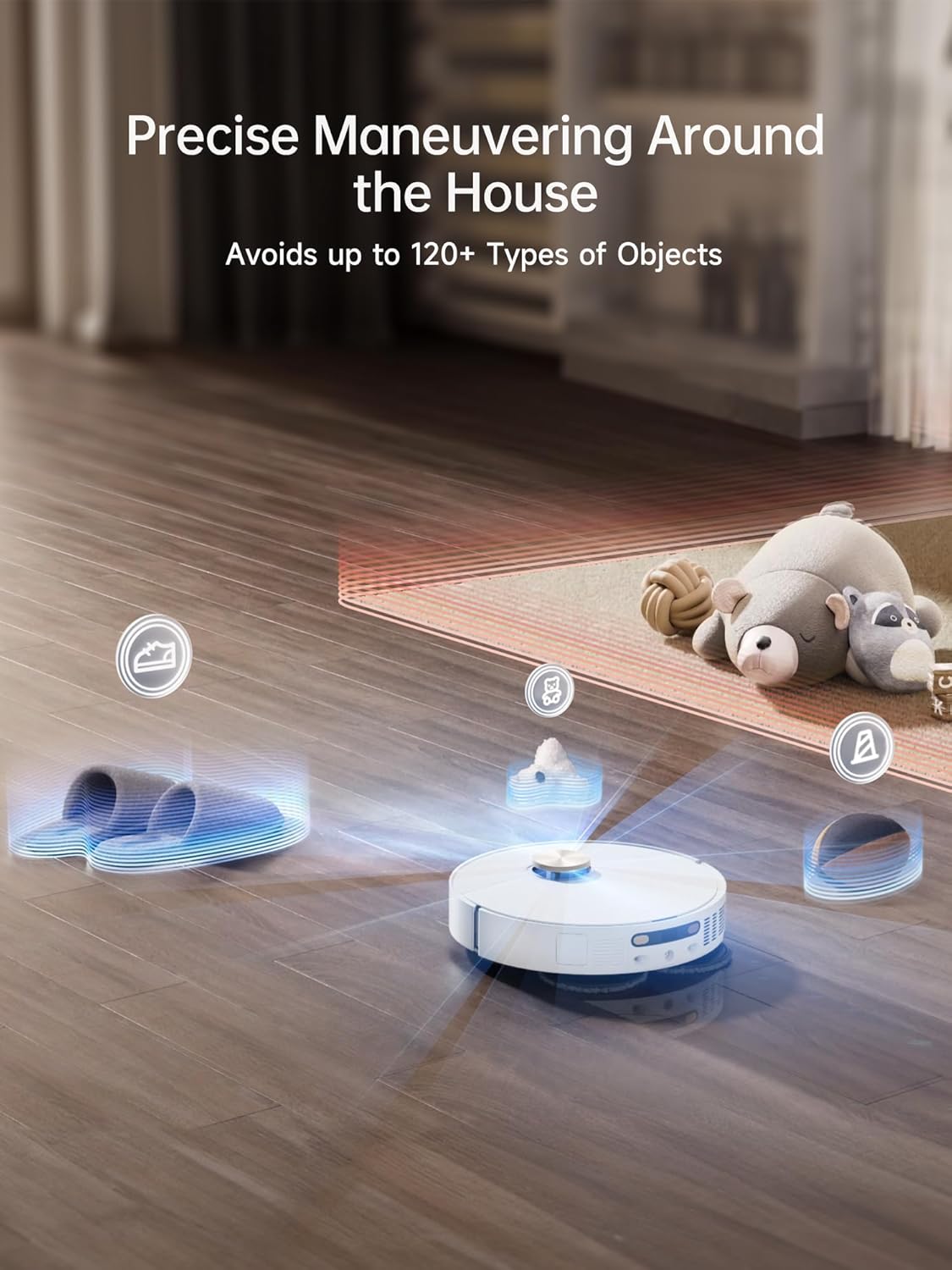 DREAME X40 Ultra Robotic Vacuum with Removable & Liftable Mop, 12,000Pa Suction, Side Brush