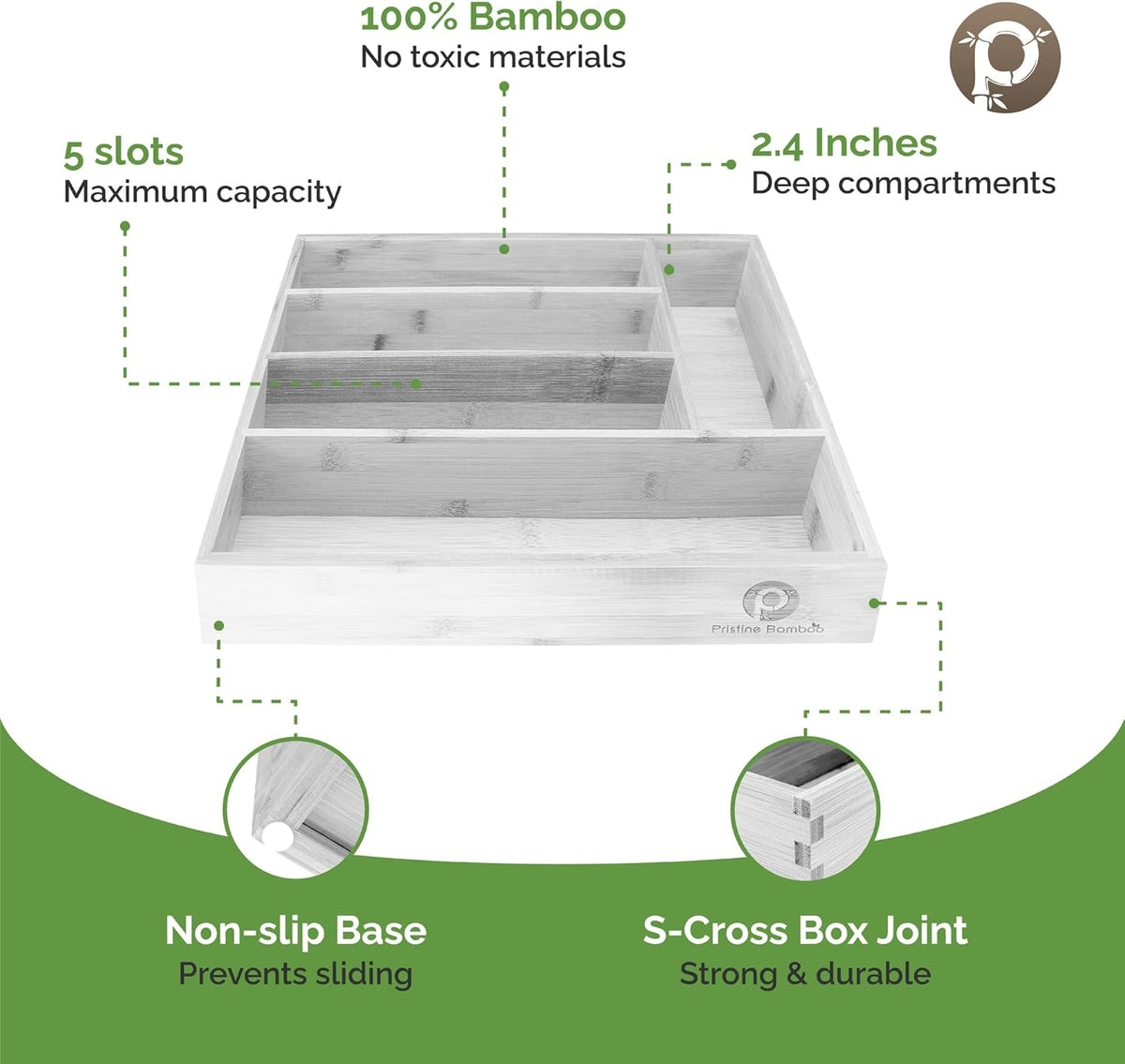 Kitchen Drawer Organizer - Drawer Utensil Organizer and Cutlery Tray - Flatware and Silverware