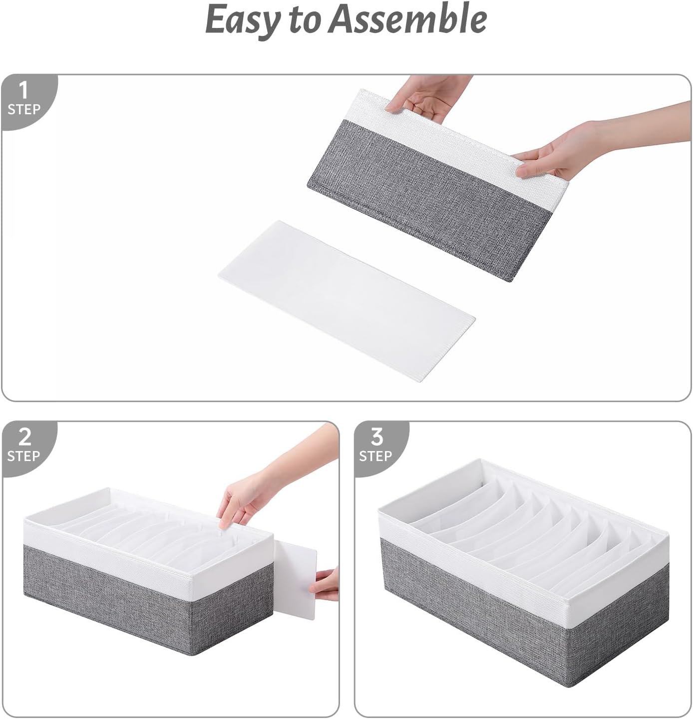 4 Packs T-shirt Drawer Organizers for Clothing,10 Grids Compartment Wardrobe Storage Box, Clothes