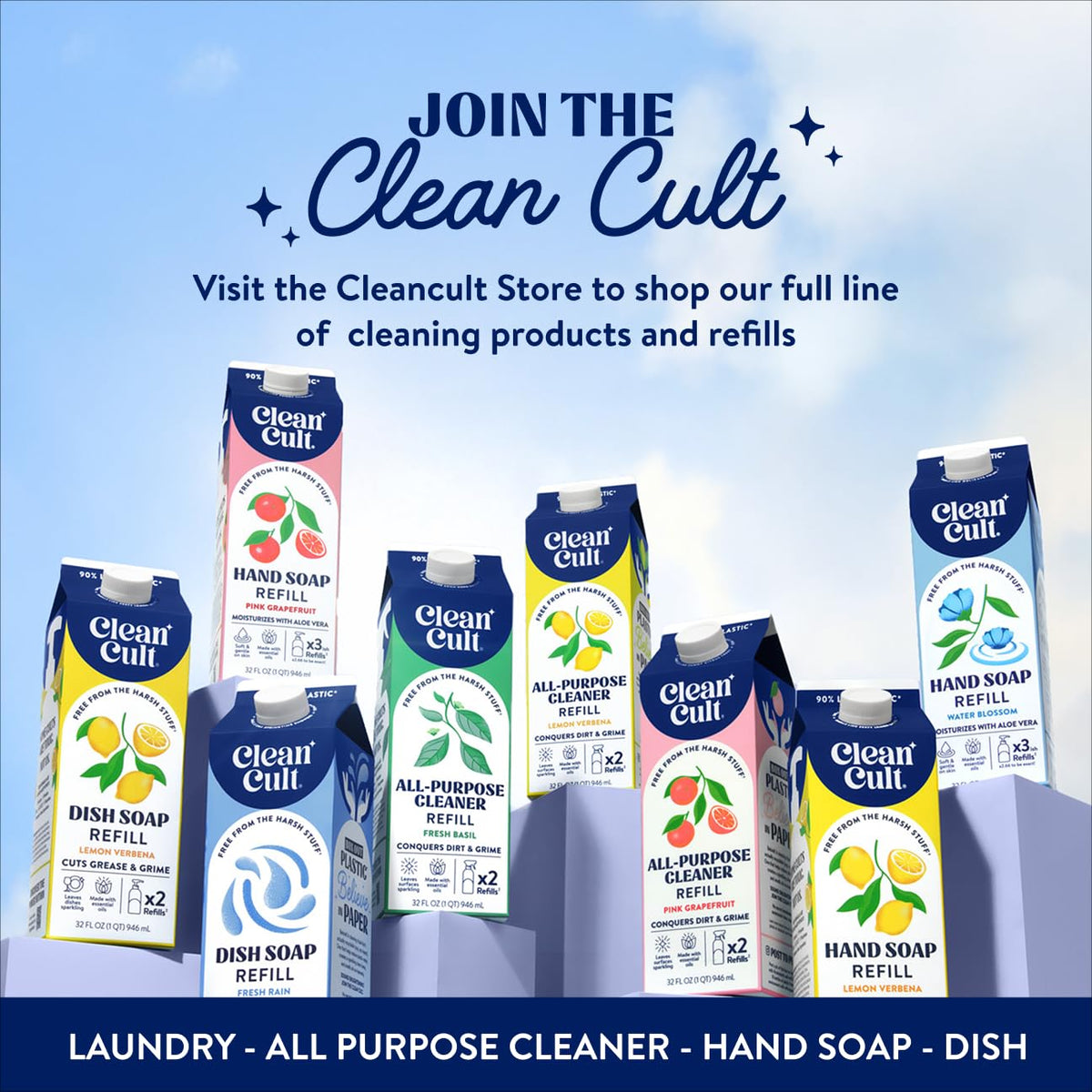 Cleancult Liquid Hand Soap Refill - Juniper Sandalwood - Gentle On Sensitive Skin - Made with Aloe