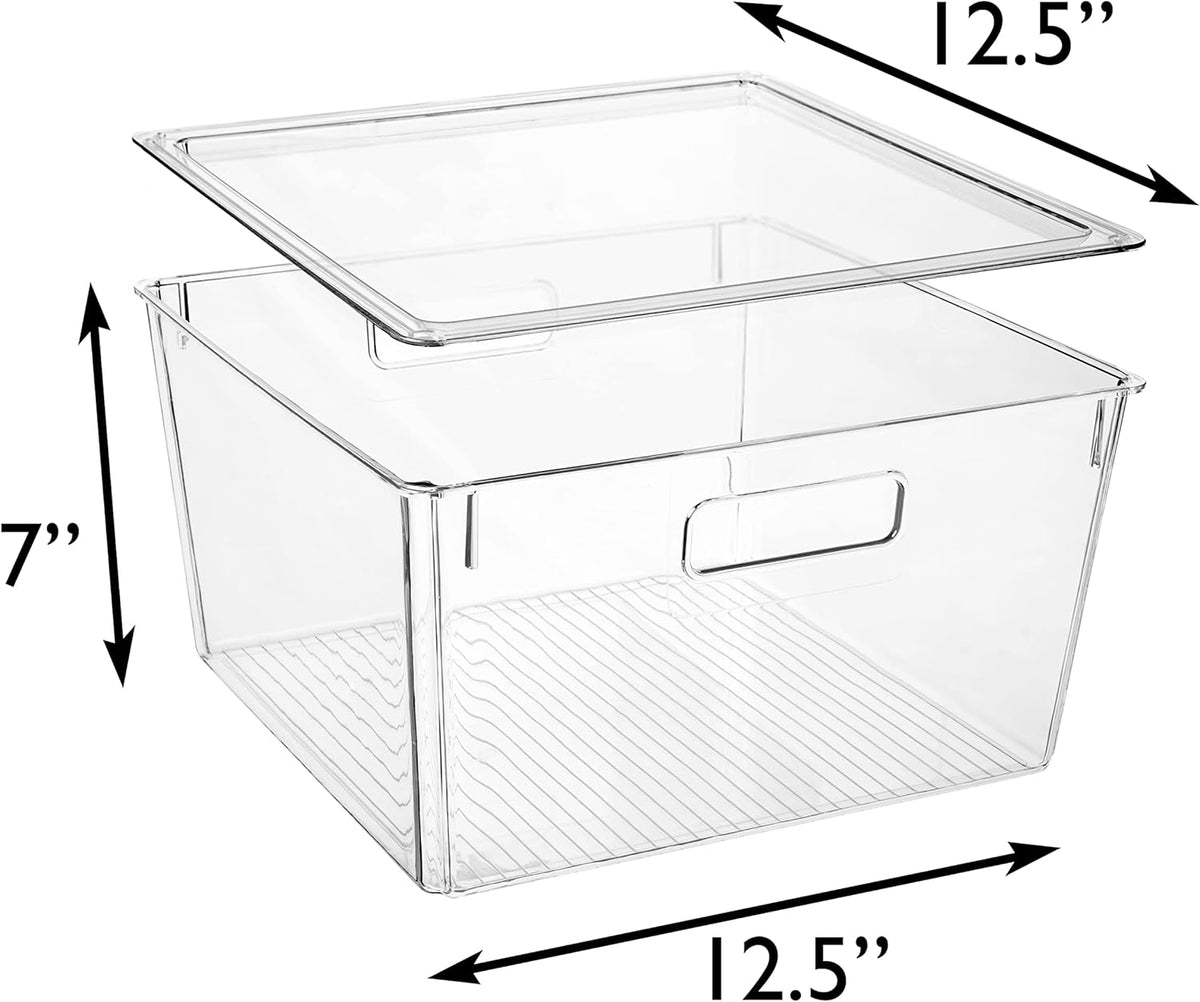 CLEARSPACE Plastic Storage Bins with Lids XL – Perfect Kitchen Organization or Pantry Storage