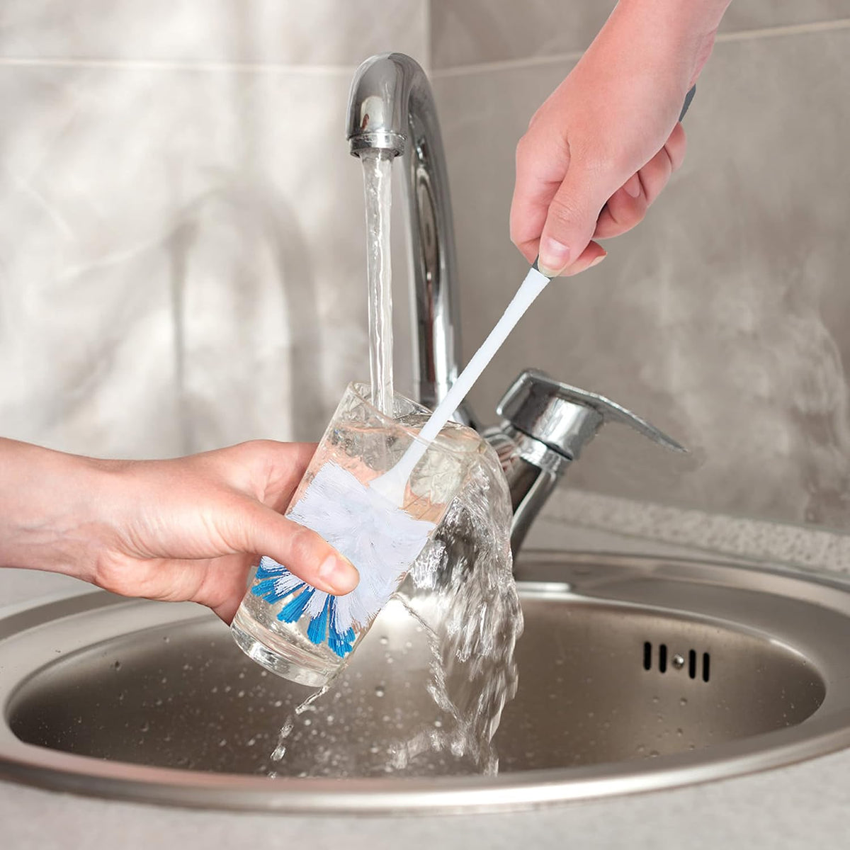 PHYEX 2 Pack Long Handle Bottle Scrubbing Brushes, Bottle Cleaner for Washing Glasswares, Wine