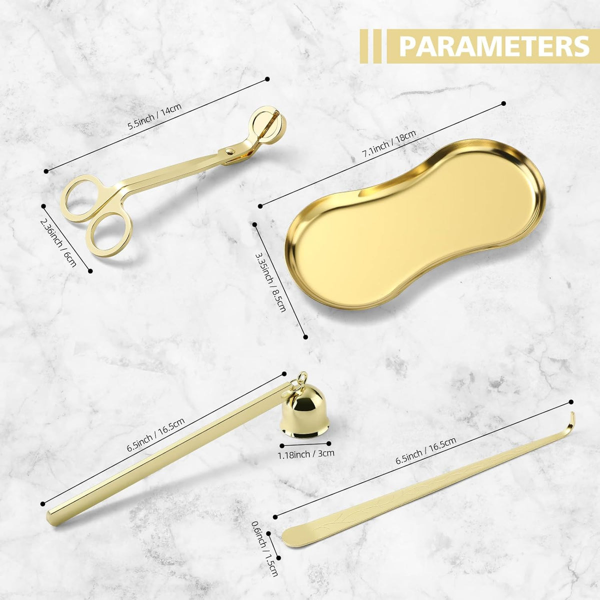 PATOISE 4 in 1 Candle Accessory Set, Candle Wick Trimmer Cutter, Candle Snuffer, Candle Wick