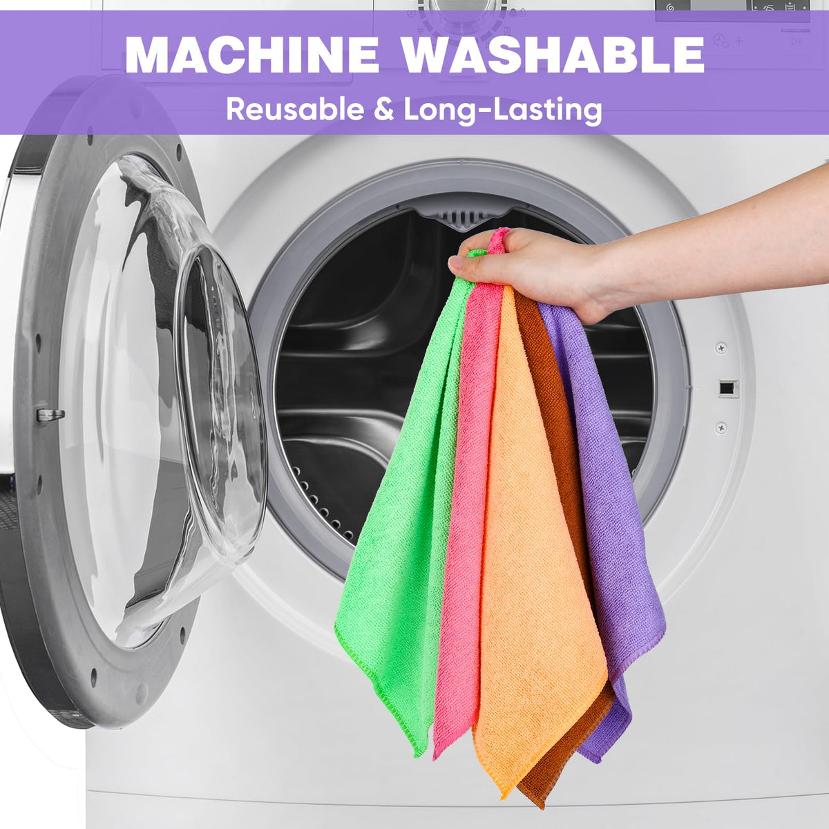 TEAWOO 10 Colors Microfiber Cleaning Cloths, 10 Pack Assorted Cleaning Rags