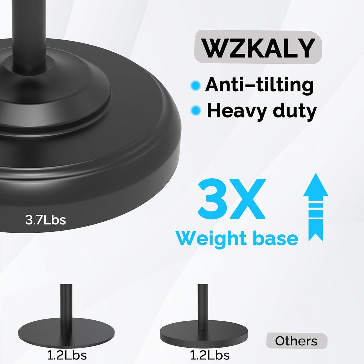 Freestanding Toilet Paper Holder Stand with Storage – Holds 4 Extra Rolls –Matte Black- Toilet