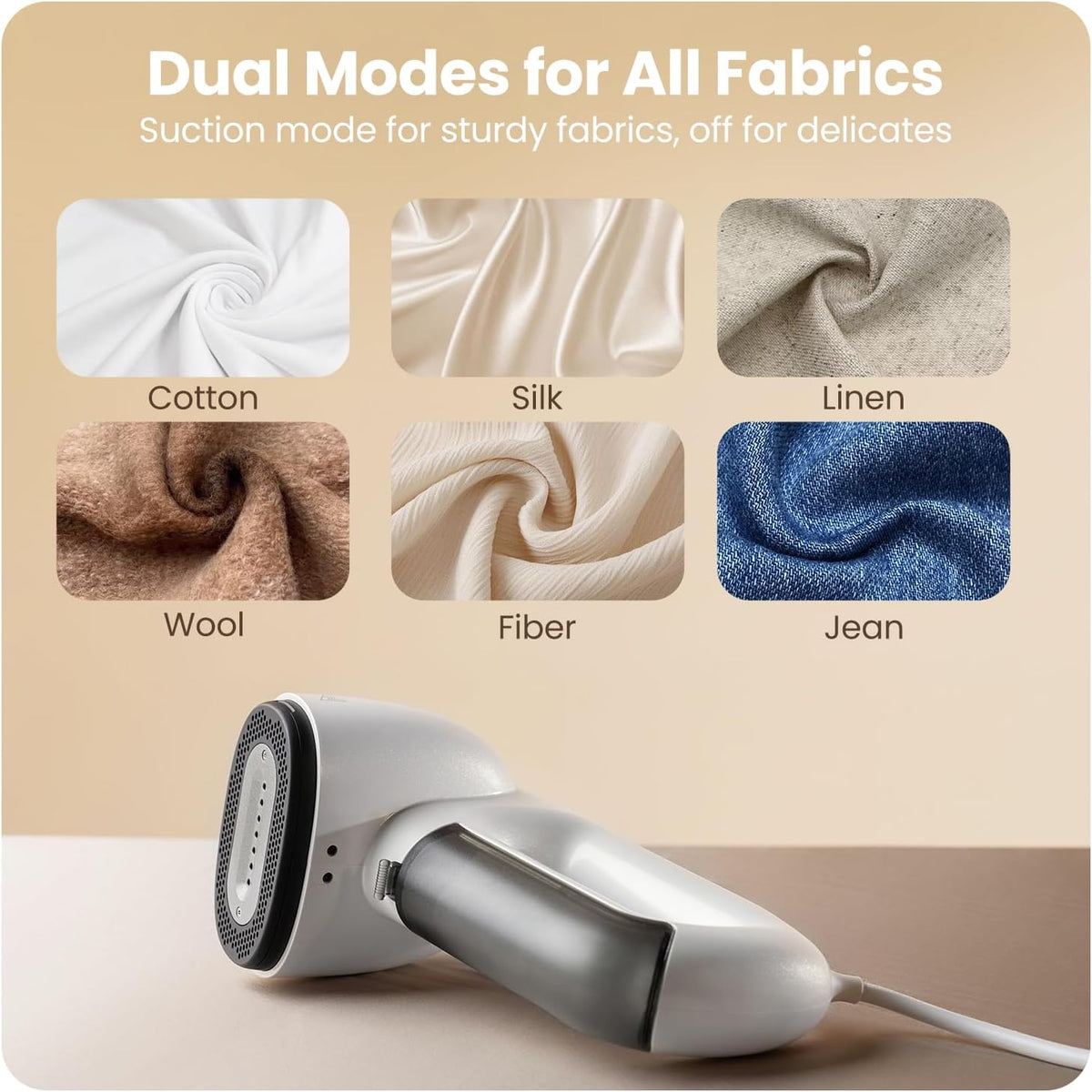 Neakasa Magic 1 Vacuum Steamer, Handheld Travel Garment Steamer for Clothes, 2300Pa Suction for
