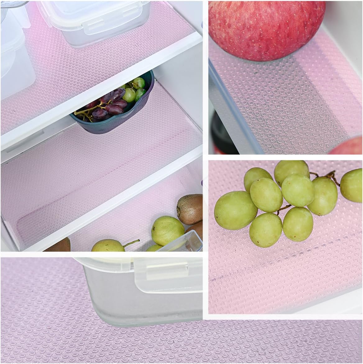 12Pcs Refrigerator Liners Washable Fridge Shelf Liners Refrigerator Mats for Freezer Glass Shelves