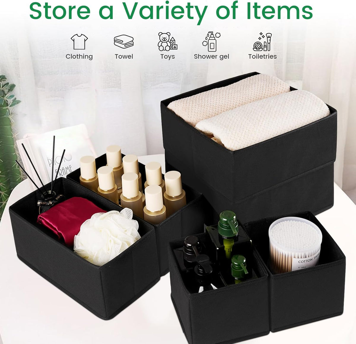 Criusia Drawer Organizer Clothes, 24 Pack Underwear Drawer Organizers, Foldable Closet Organizers