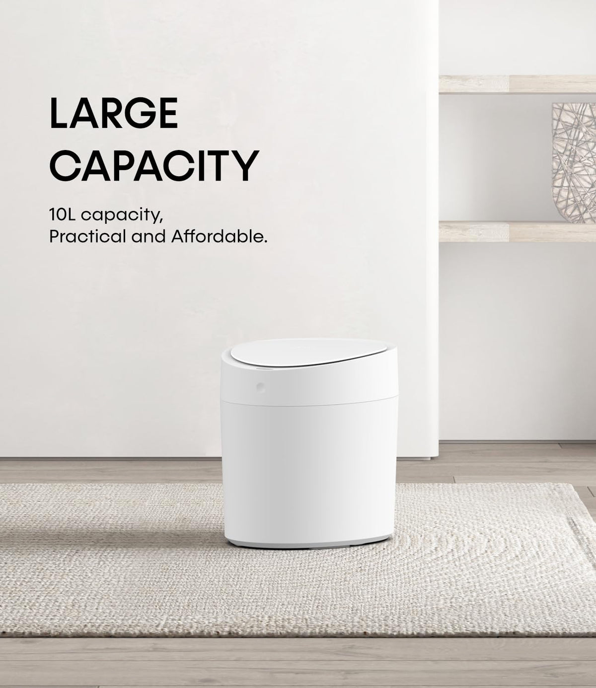 TOWNEW T AIR ONE Smart Trash Can, 2.6 Gallon Automatic Garbage Can with Self-Sealing and