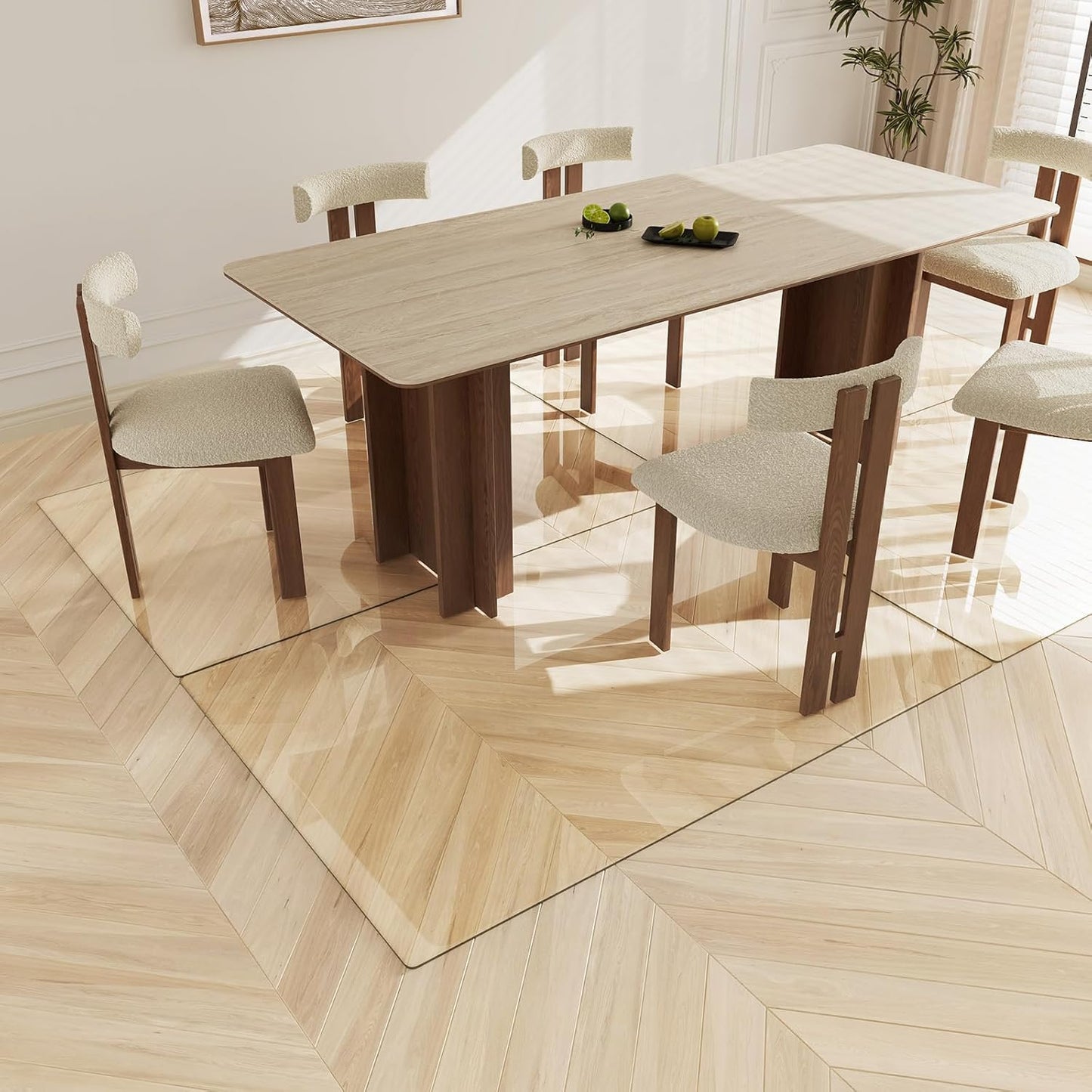 Koonmi Tempered Glass Chair Mat 40"x60" - Premium Office Chair Mat for Hardwood Floors & Low-Pile