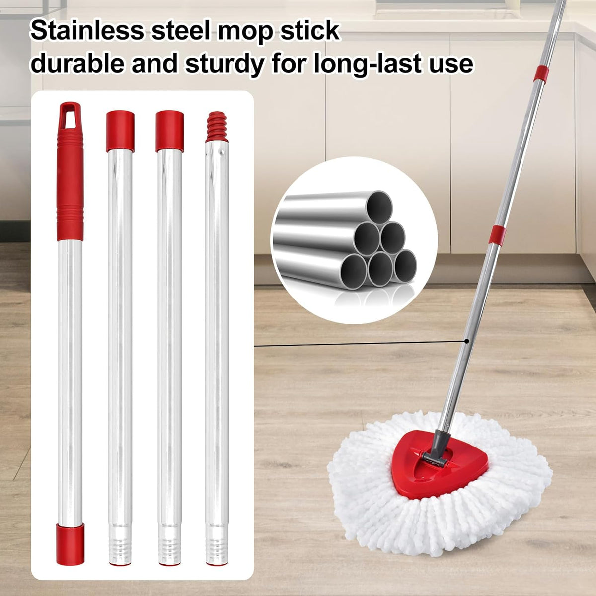 Mop Handle for Ocedar,Spin Mop Replacement Handle Compatible with O Cedar, American Threaded Joint