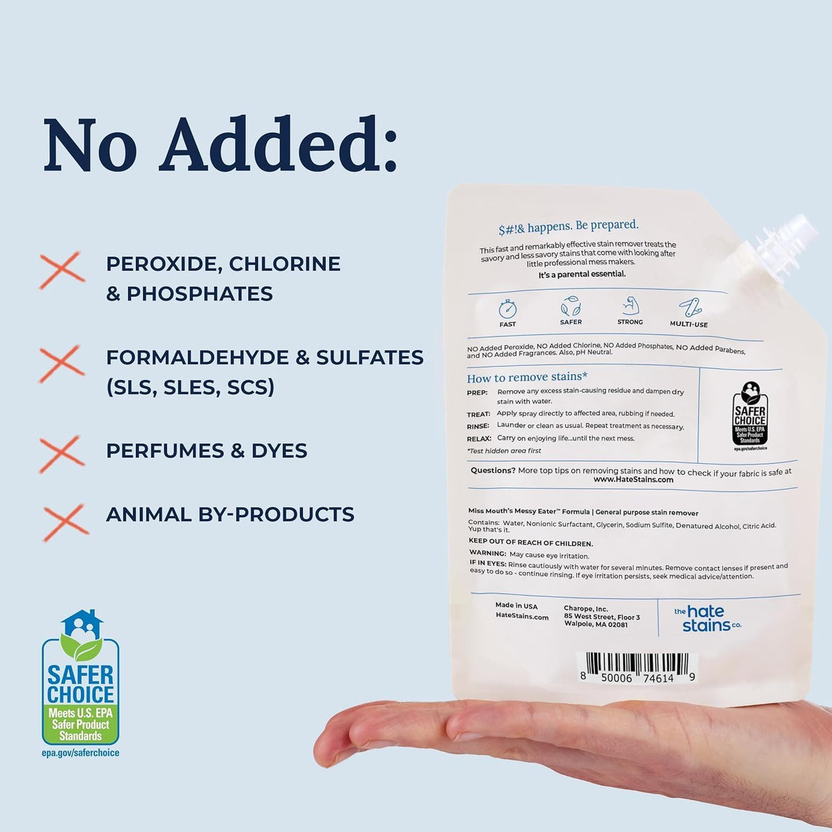Miss Mouth's Messy Eater Stain Treater - 32oz Refill - Newborn & Baby Essentials - No Dry Cleaning
