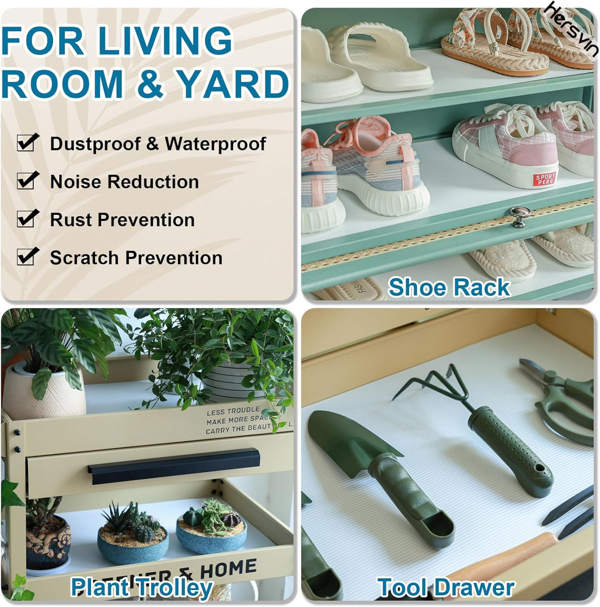 Shelf Liners 14 in x 20 ft EVA Drawer Mats, Non-Adhesive Cupboard Protector, Kitchen Cabinet Lining