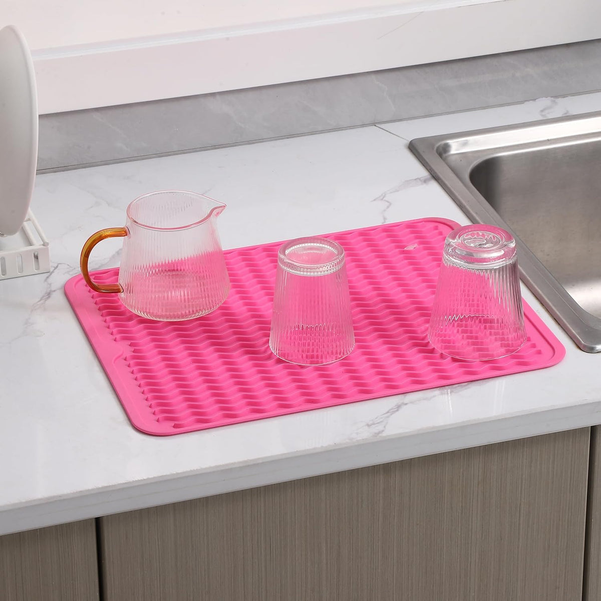 Silicone Dish Drying Mat for Multiple Usage,Easy clean,Eco-friendly,Heat-resistant Silicone Mat for