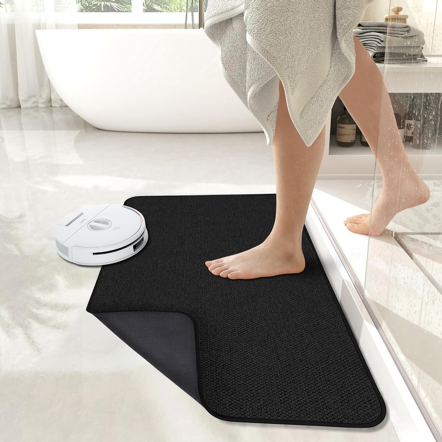 Bath Mat,Ultra Thin Bathroom Runner Rugs,Large Bath Mats for Bathroom,Quick Dry,Non-Slip,Machine