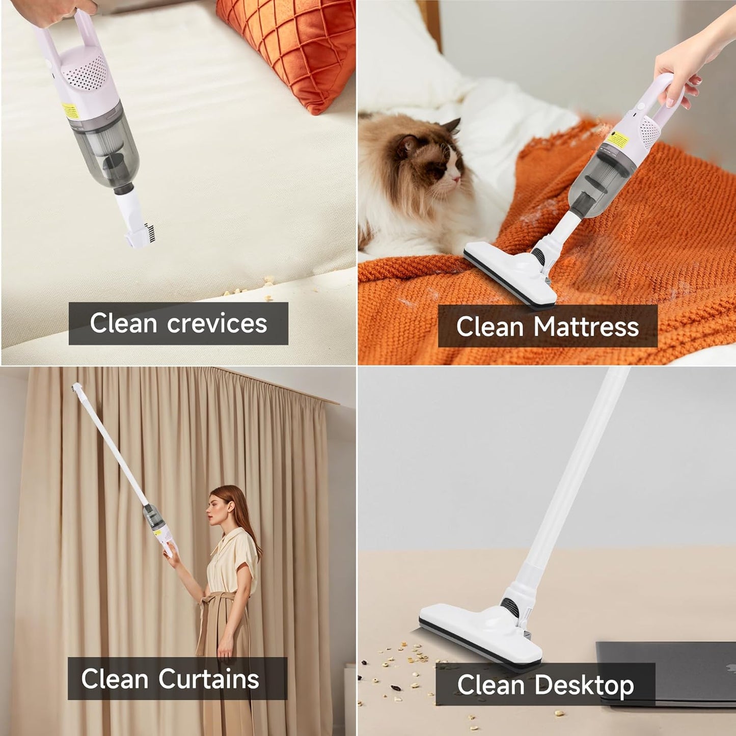 Handheld Vacuum Cleaner,Ultra-Lightweight Mini Portable Vacuums for Home, 6 in 1 Stick Vac Cleaners