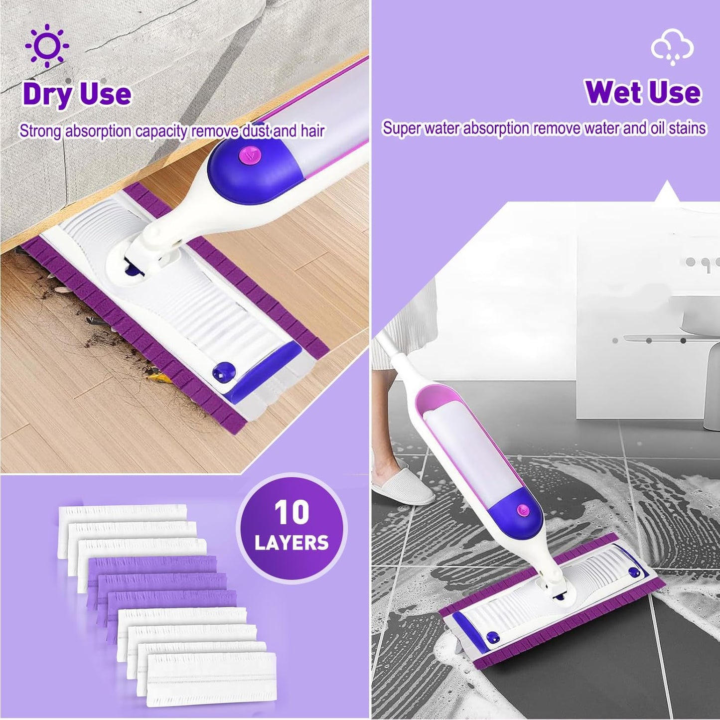 Power Mop Pads Refills for Swiffer PowerMop Multi-Surface Mopping Pad Disposable Replacement Mop