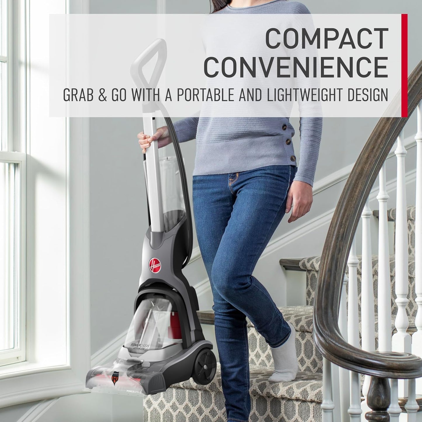 Hoover PowerDash Pet Advanced Compact Carpet Cleaner Machine with Above Floor Cleaning, Lightweight