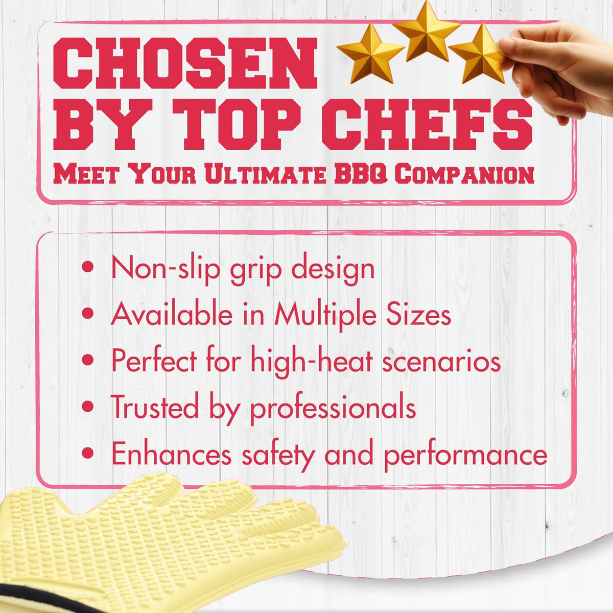 KITCHEN PERFECTION Silicone Smoker Oven Gloves For Women -Extreme Heat Resistant BBQ Gloves -Handle