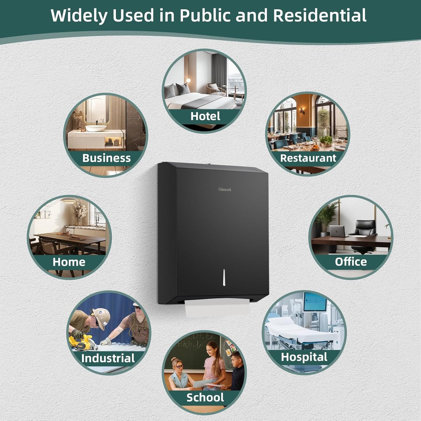 Paper Towels Dispenser Wall Mounted with Key Lock, Multifold C Fold Trifold Hand Towel Dispenser