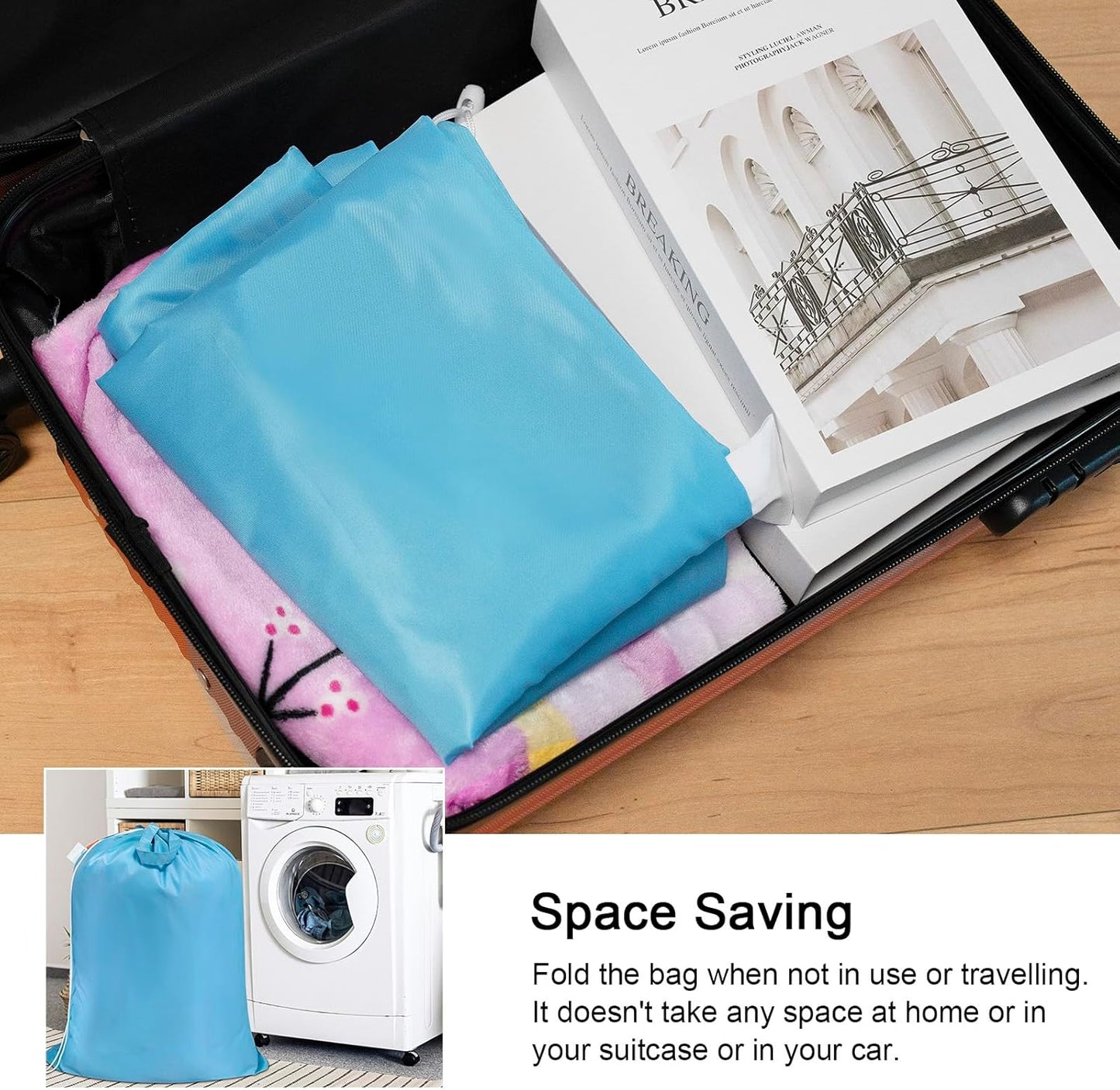 Polecasa Heavy Duty Large Laundry Bag with 130gsm Tear Resistant Fabric and Handles, Easy to Carry