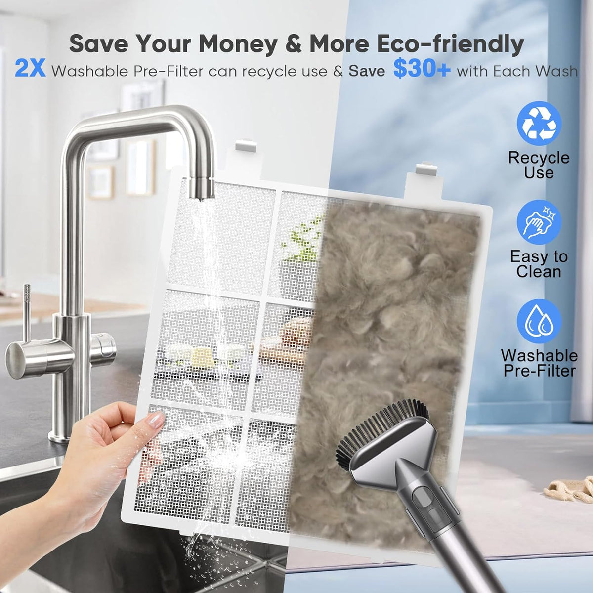 DAYETTE Air Purifiers for Home Large Room Up to 3000 Ft² with 2xH14 HEPA Filters, Air Purifiers for