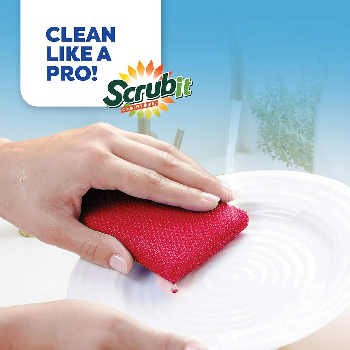 SCRUBIT Multi-Purpose Scouring Pad - Non-Scratch Cleaning Sponges for Pots, Pans, Dishes, Utensils