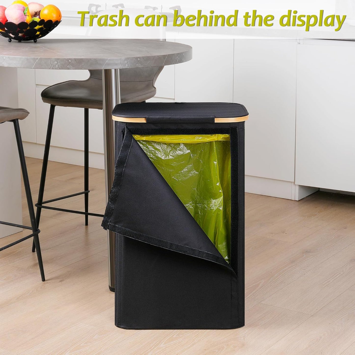 efluky Recycling Bin Holder 100L, 26 Gallon Trash Can with Lid, Garbage Bag Holder for Yellow Bags