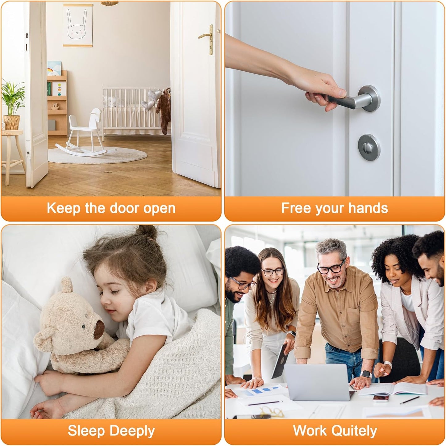 Crosize Magnetic Door Stoppers 2 Pack, Stainless Steel Door Catch for Wall and Floor Mounting, Door