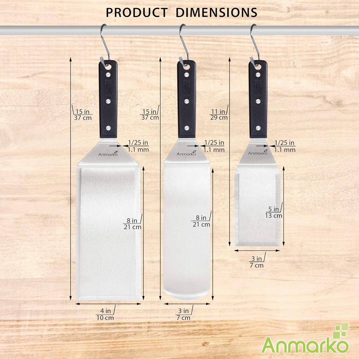 Stainless Steel Spatula Set - Heavy Duty Spatula and Scraper - Great for Cast Iron Griddle BBQ Flat