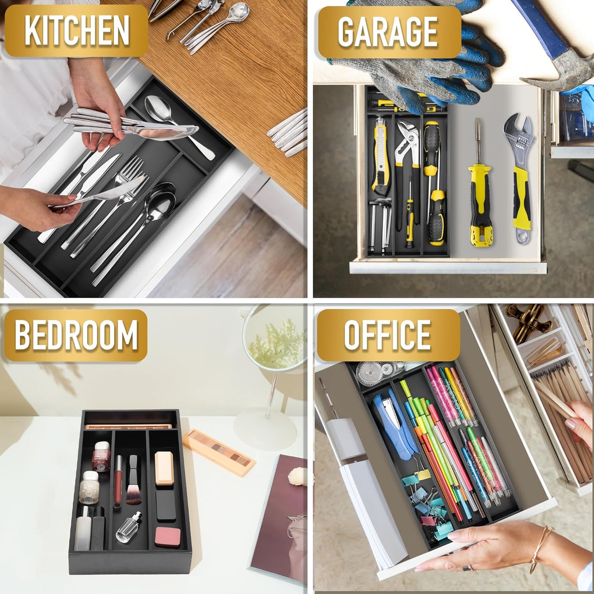 Silverware Organizer Small Bamboo Kitchen Drawer Organizer Utensil Organizer Silverware Holder