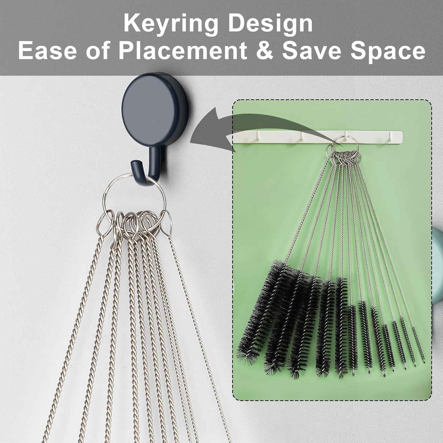 Straw Cleaner Brushes Sets, 12 Pieces 8.2 Inch Botthle Cleaning Brush and Nylon Tube Brush Brush