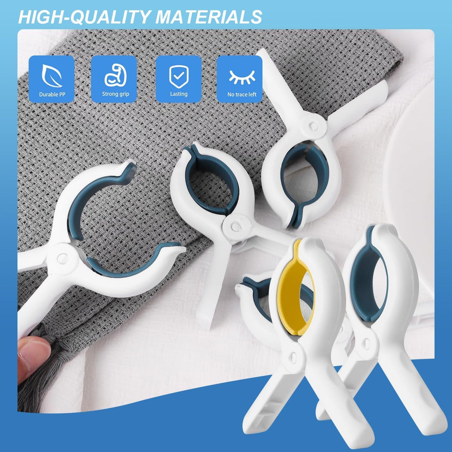 3.7 Inch Towel Clips for Beach Chairs 6 Pack,Beach Towel Clips Great Hold Durable,Durable