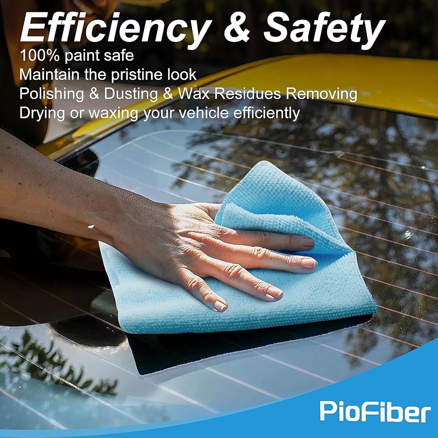 Shop Towels – 20 Pack Edgeless Microfiber Cleaning Cloths, 12"x12" Lint-Free, Reusable Towels for