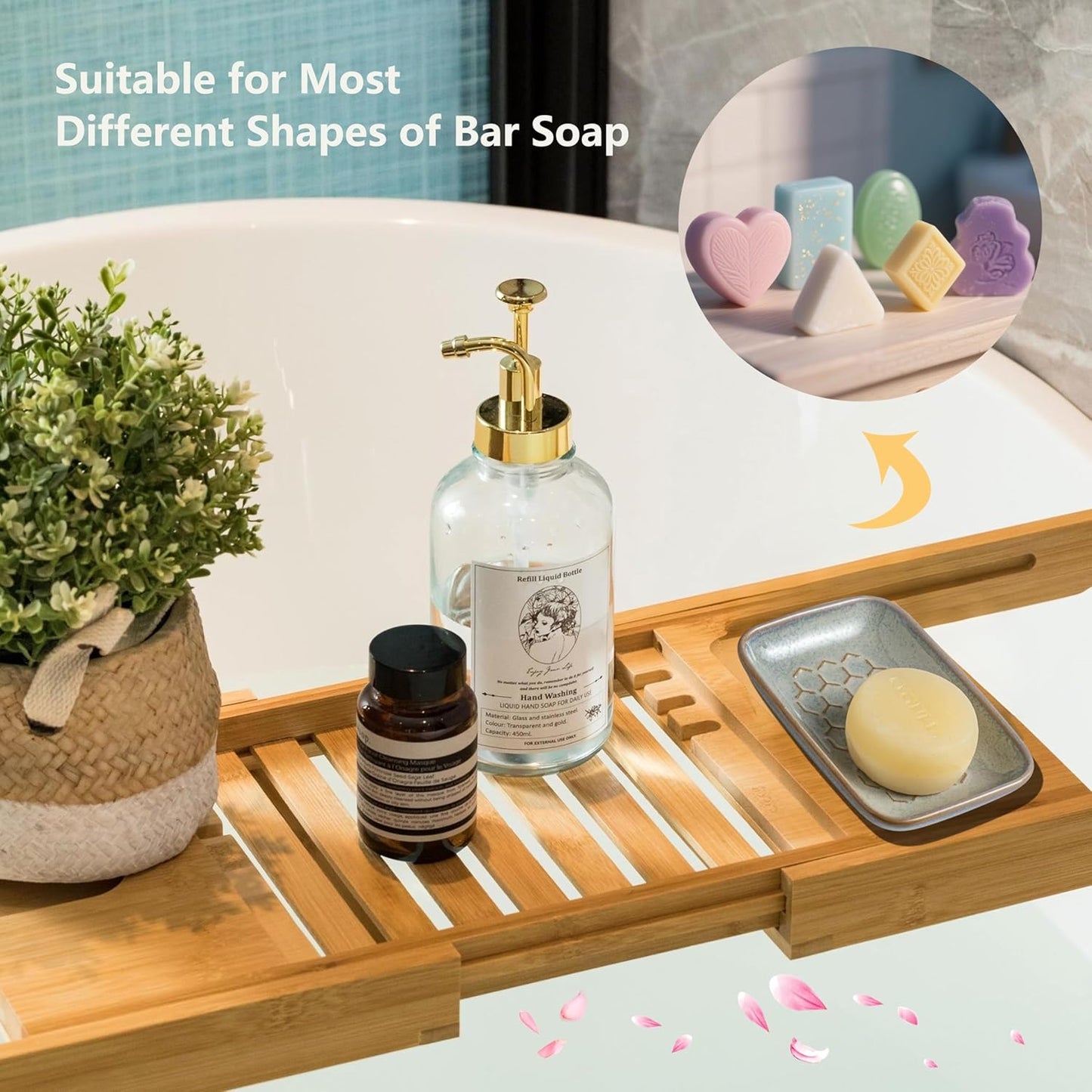 Gomakren Soap Dish for Shower, Bar Soap Holder, Ceramic Soap Dishes for Bar Soap, Sponge Holder