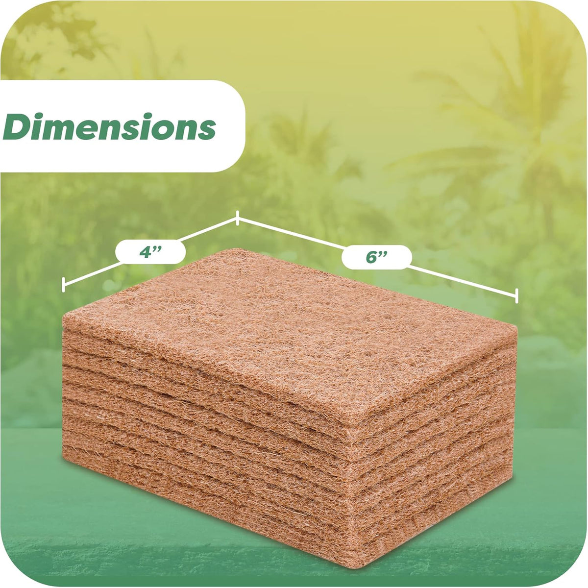 SCRUBIT 24 Natural Scouring Pads - Eco Friendly Scrubbing Pads for Kitchen Cleaning, Dishes, and