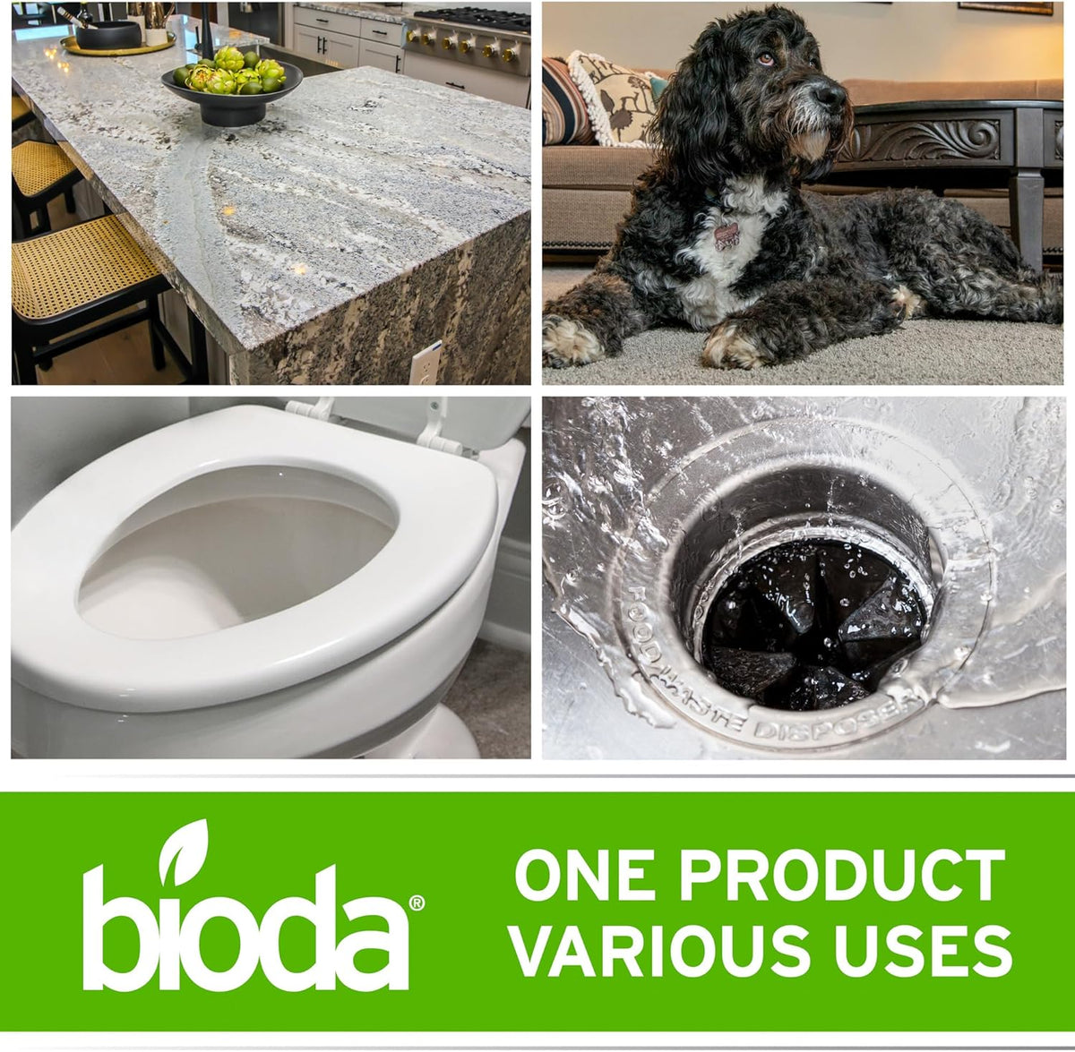 Bioda Multi-Purpose Probiotic Enzyme Cleaner and Deodorizer | Professional Strength | Trash Can