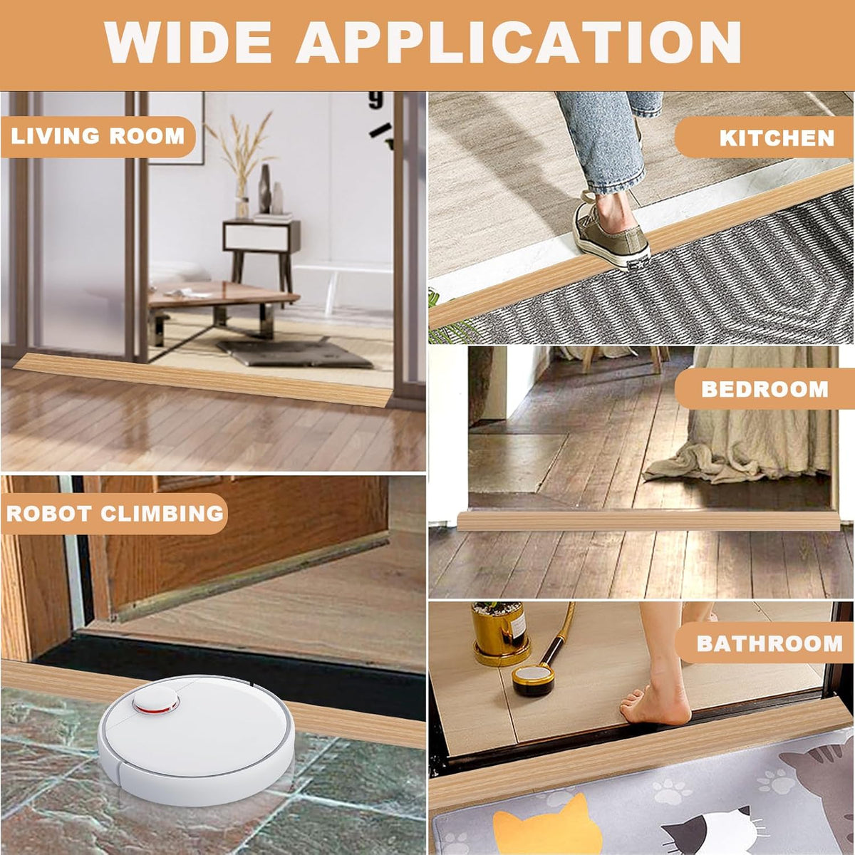 Vinyl Door Threshold Flooring Transition Strip Self Adhesive Carpet Edging Strip for Laminate