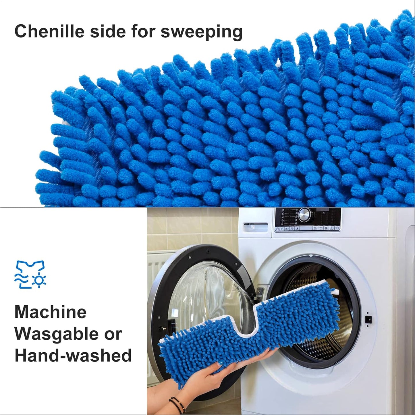 3 Pack Mop Heads Replacement Compatible for Oceda Dual-Action Flip System, Dry and Wet Used