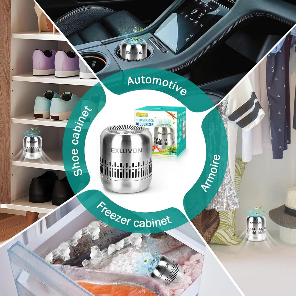 Refrigerator Deodorizer,Lasts for 10 Years Fridge Deodorizer Kitchen Gadgets Charcoal Air Purifier