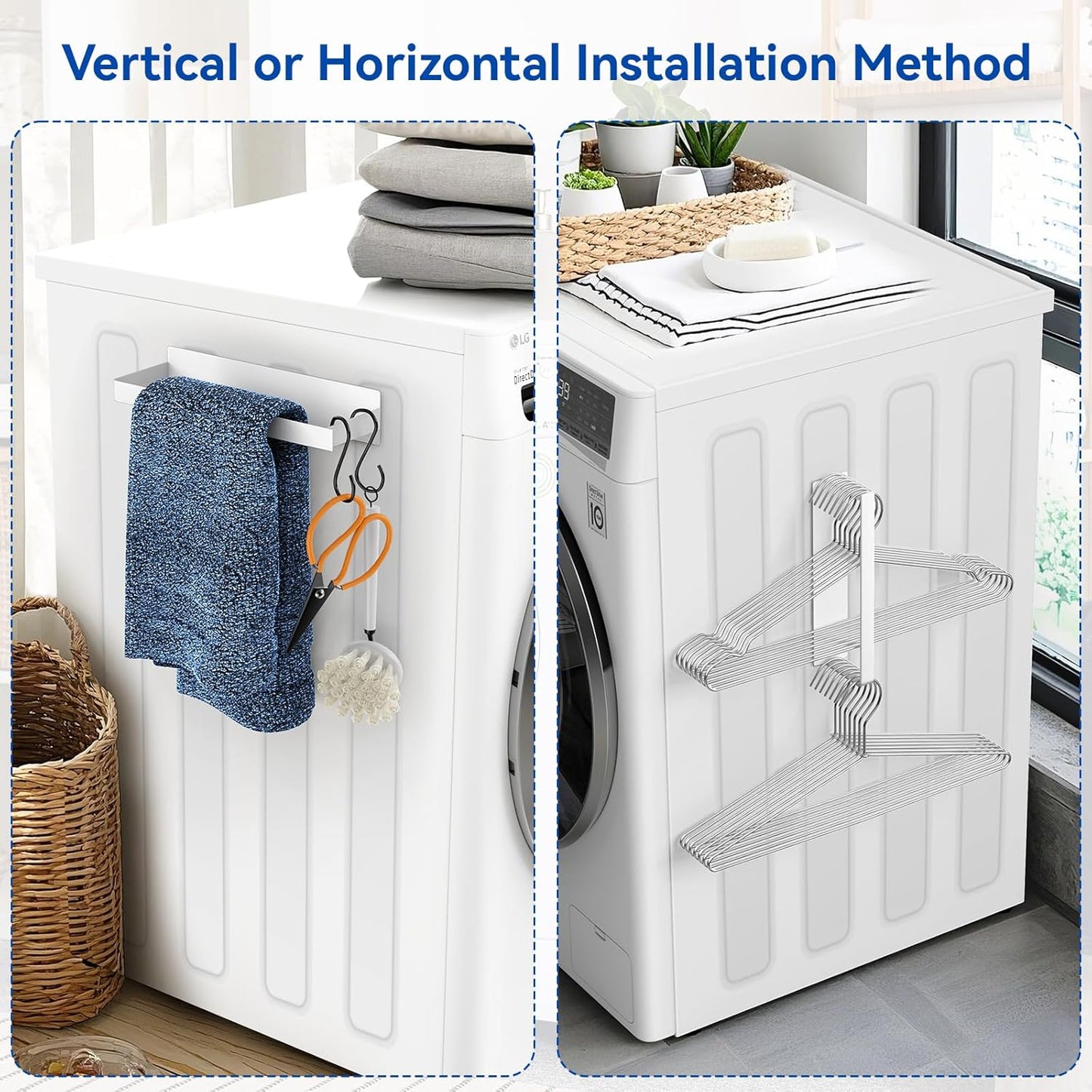 Magnetic Dryer Ball Holder and Magnetic Hanger Holder for Laundry Room Organization and Storage