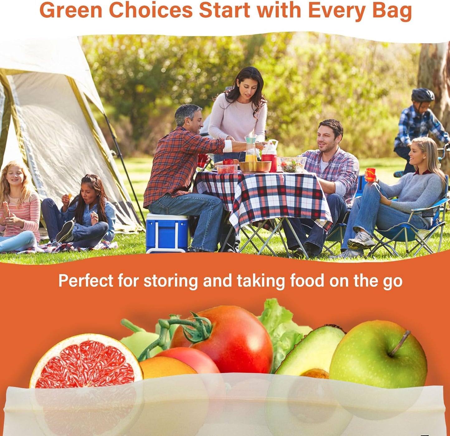 Compostable Food Storage Bags, Large Gallon Resealable Freezer Bags, 30 Count, 10.5 x 10.6 inches