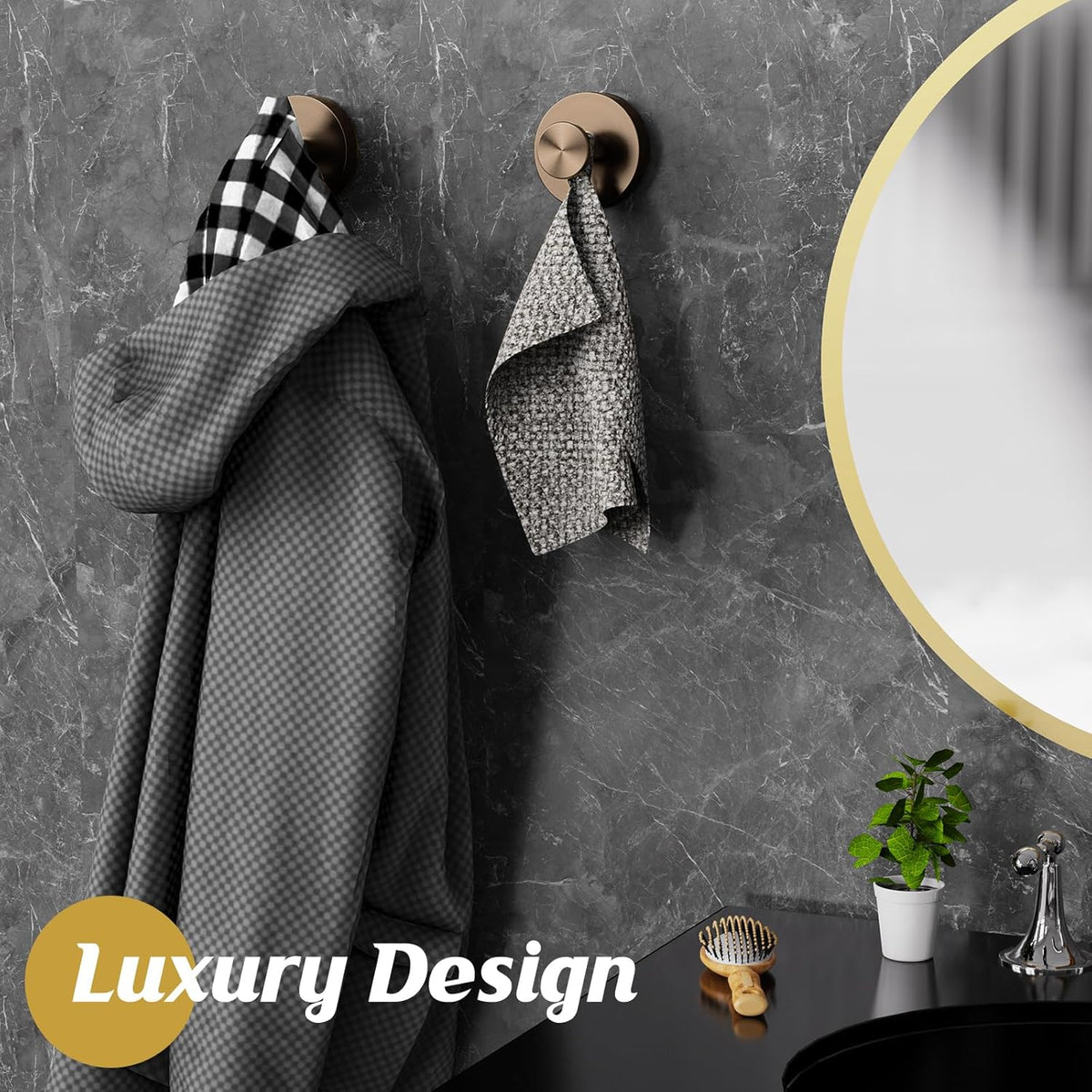 Suction Cup Hooks for Shower,2Pcs Shower Towel Suction Hooks,No Drill Towel Hooks for Bathroom