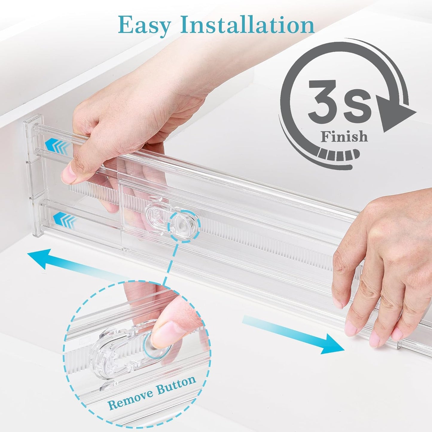 Vtopmart 12 Pack 4" Regular Upgrade Drawer Dividers for Clothes, 12.8"-22.3" Expandable Dresser