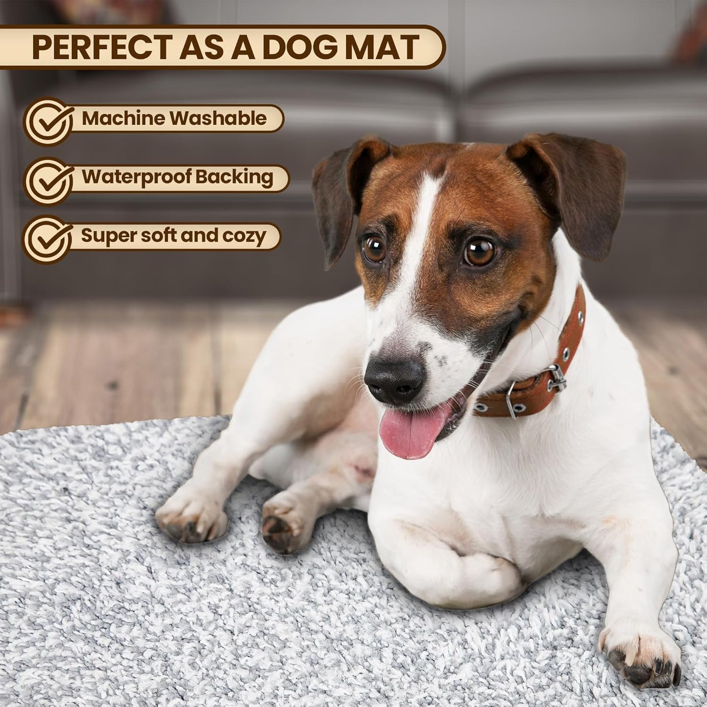 Premium Microfiber Indoor Door Mat – 32"x48" Washable Entry Mat, Non-Slip, Waterproof Backing